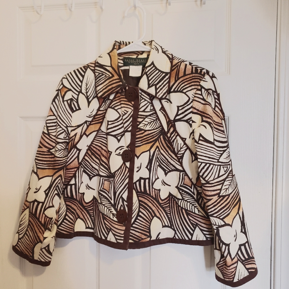 Vintage Harve Benard by Bernard Holtzman Women's Petite Crop Blazer Jacket